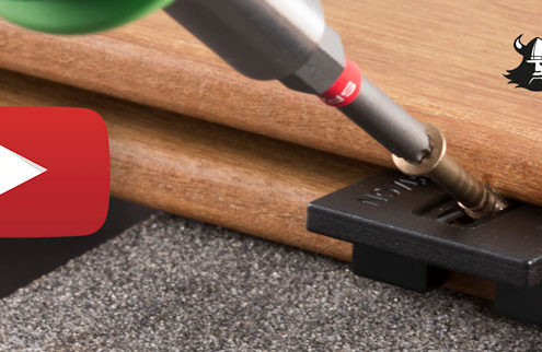 Növlek dold infästning av hårdträtrall. Kärnsund Wood Link.