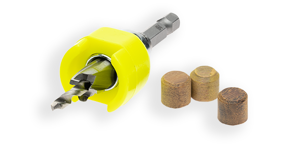 Növlek borrförsänkare för träplugg